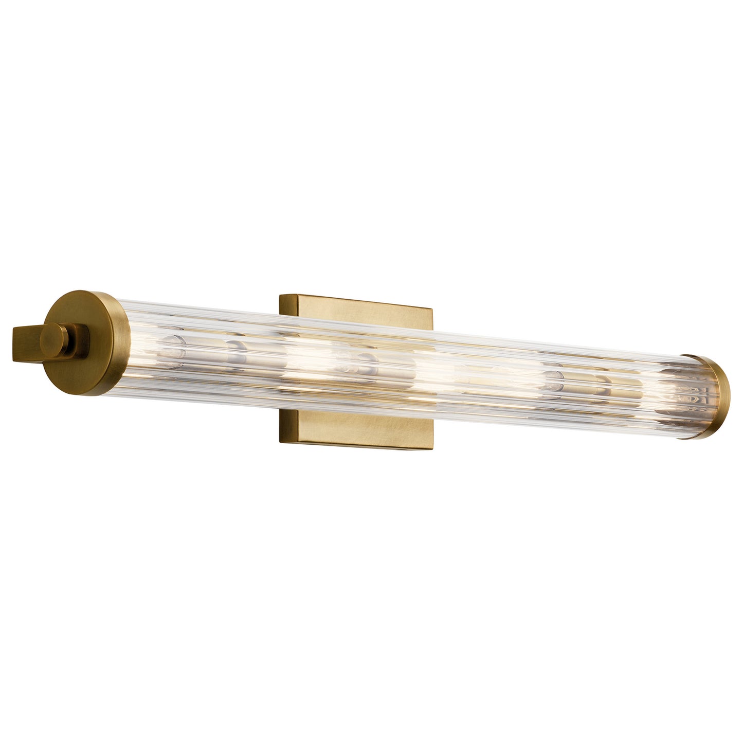 Azores Five Light Linear Bath in Natural Brass