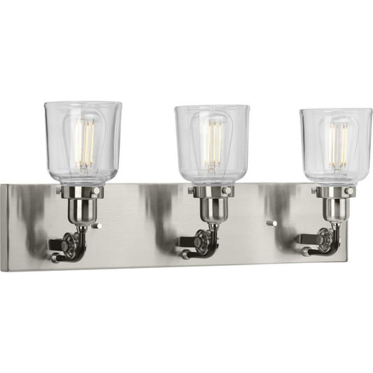Rushton Three Light Bath & Vanity in Brushed Nickel