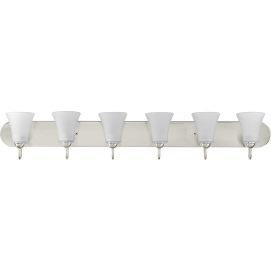 Classic Six Light Bath Vanity in Brushed Nickel