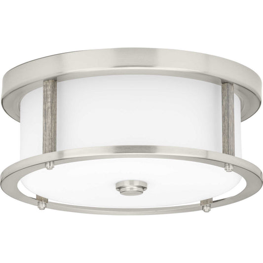 Mast Two Light Flush Mount in Brushed Nickel