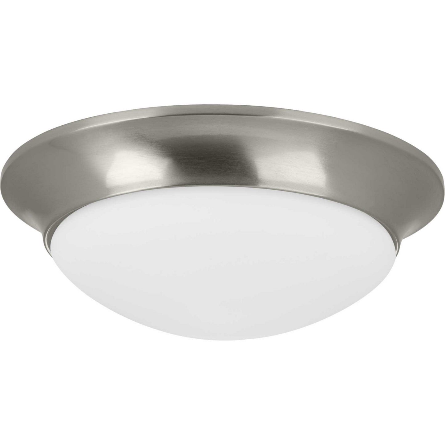Etched Opal Dome Two Light Flush Mount in Brushed Nickel