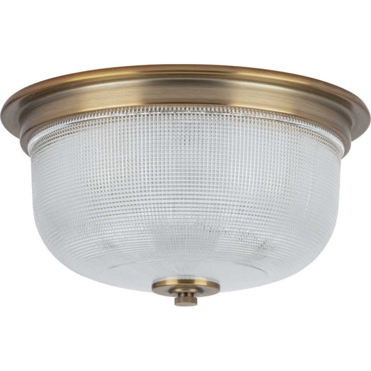 Archie Two Light Flush Mount in Vintage Brass