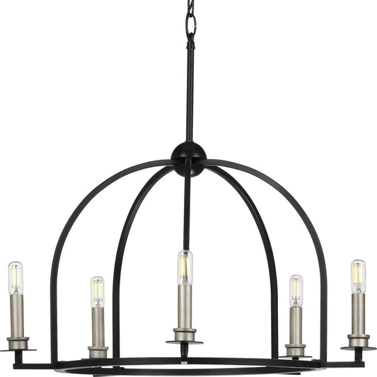 Seneca Five Light Chandelier in Matte Black