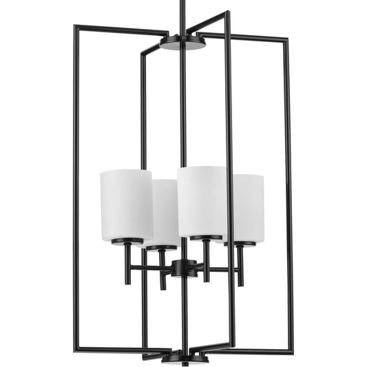 Replay Four Light Foyer Pendant in Black