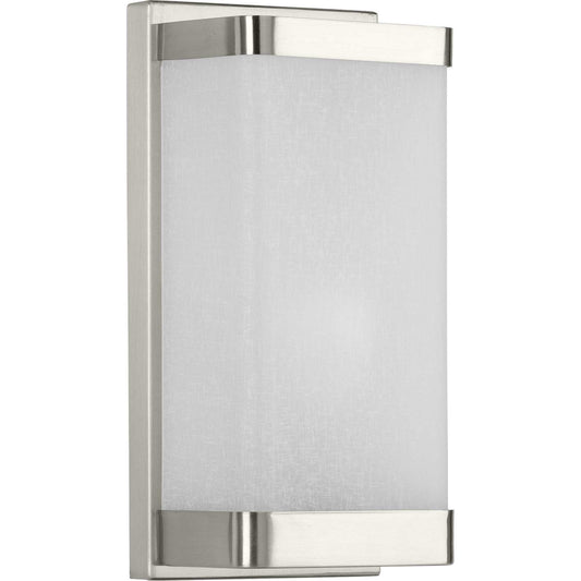 Linen Glass Sconce One Light Wall Sconce in Brushed Nickel