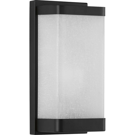 Linen Glass Sconce One Light Wall Sconce in Black