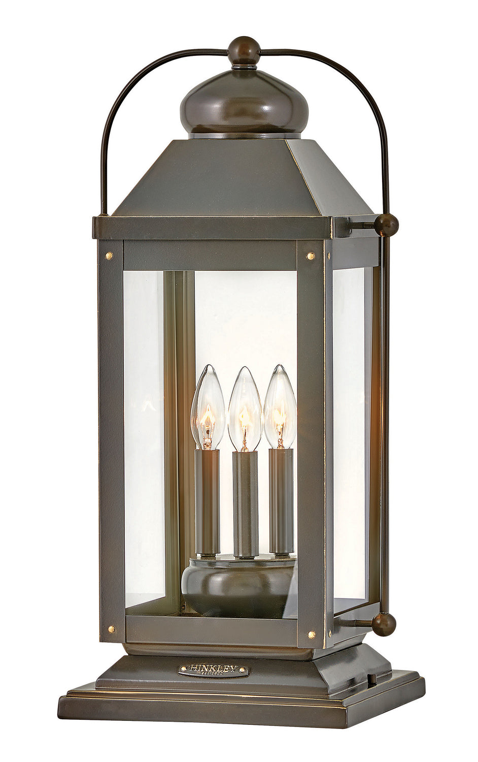 Anchorage LED Pier Mount in Light Oiled Bronze