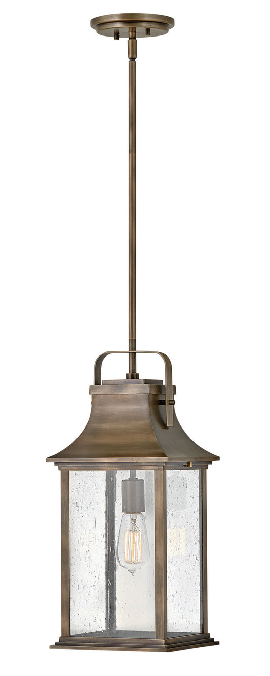 Grant LED Hanging Lantern in Burnished Bronze