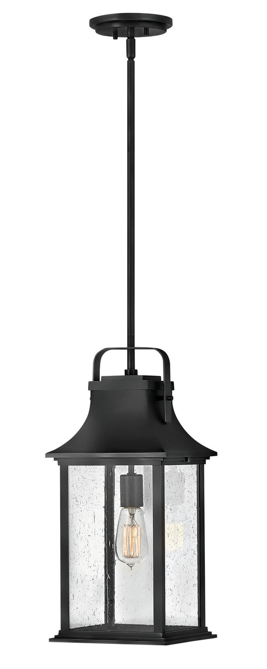 Grant LED Hanging Lantern in Textured Black
