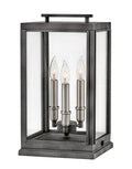 Sutcliffe LED Pier Mount in Aged Zinc