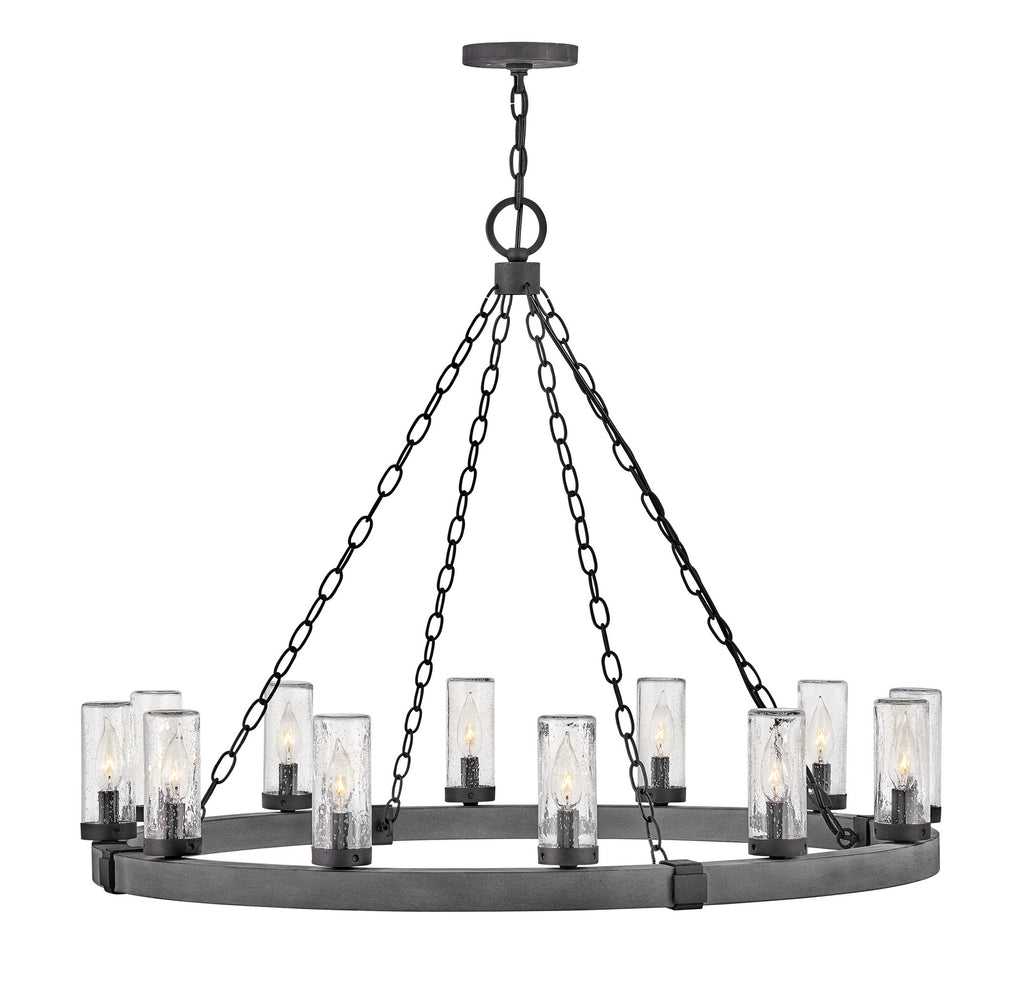 Sawyer LED Chandelier in Aged Zinc