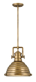 Keating LED Pendant in Heritage Brass