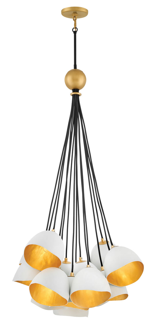 Nula LED Chandelier in Shell White