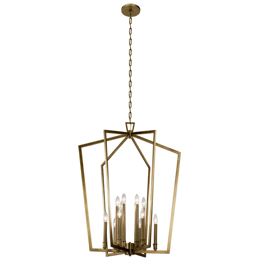 Abbotswell 12 Light Foyer Chandelier in Natural Brass