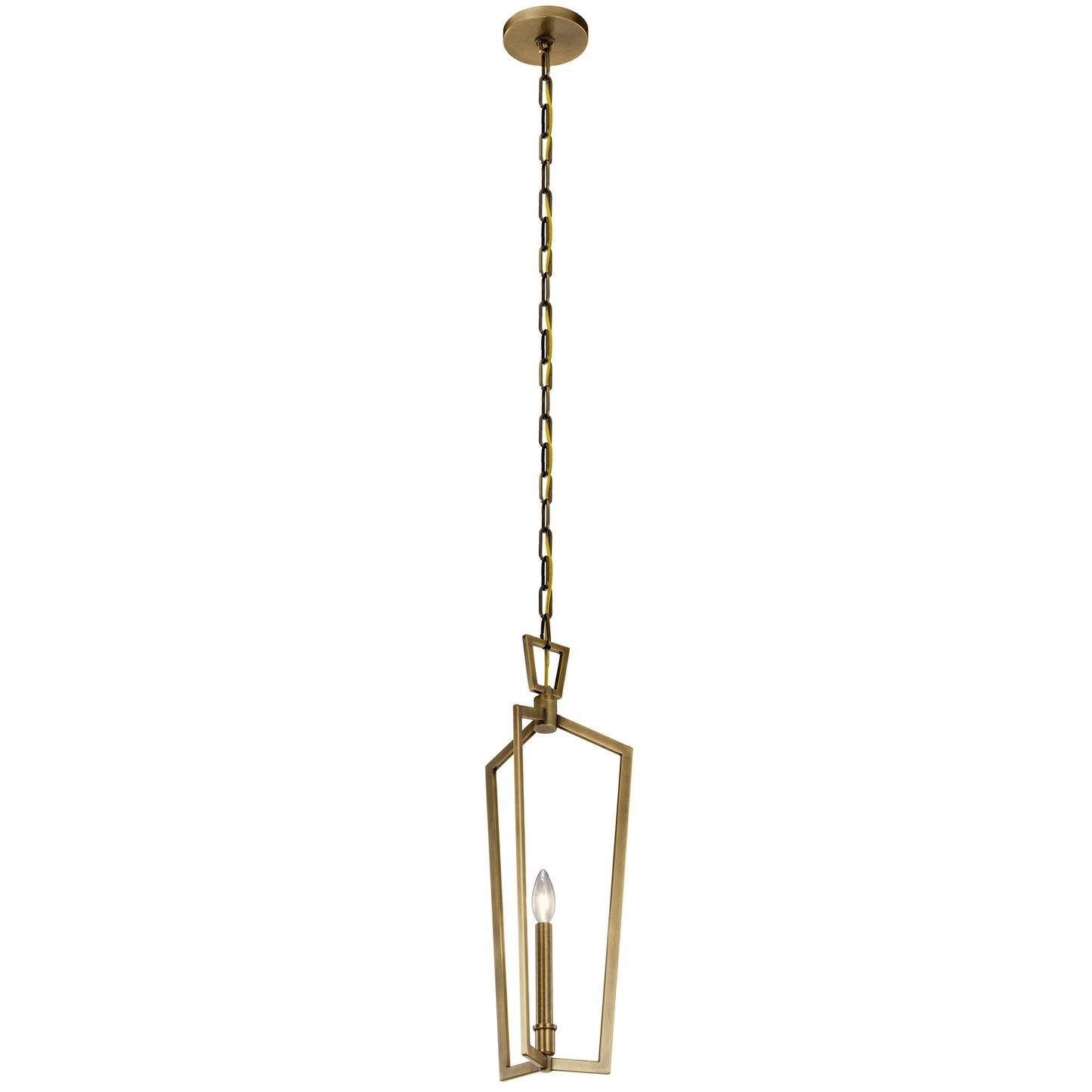 Abbotswell One Light Pendant in Natural Brass