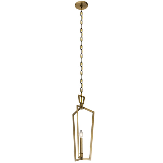 Abbotswell One Light Pendant in Natural Brass