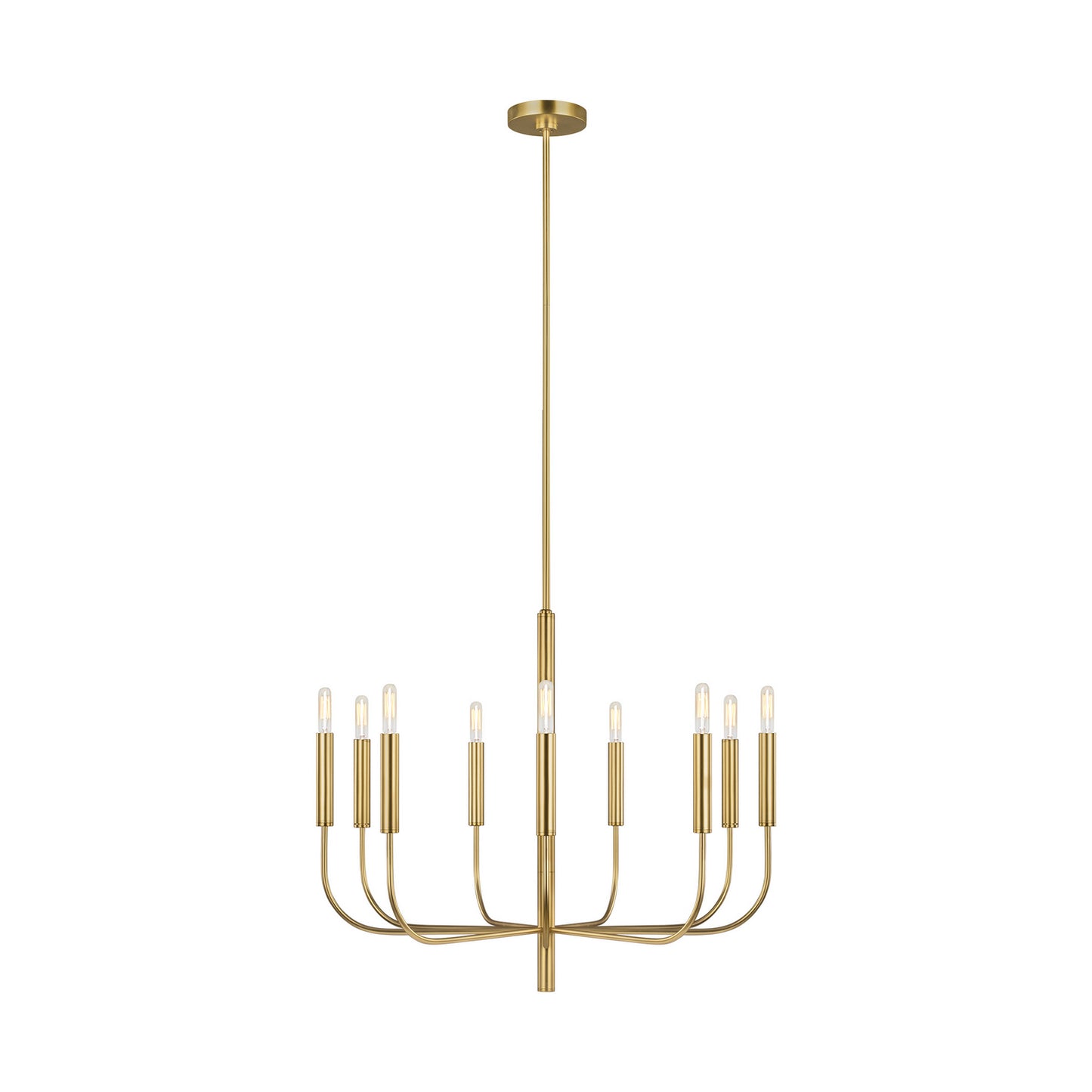 Brianna Nine Light Chandelier in Burnished Brass