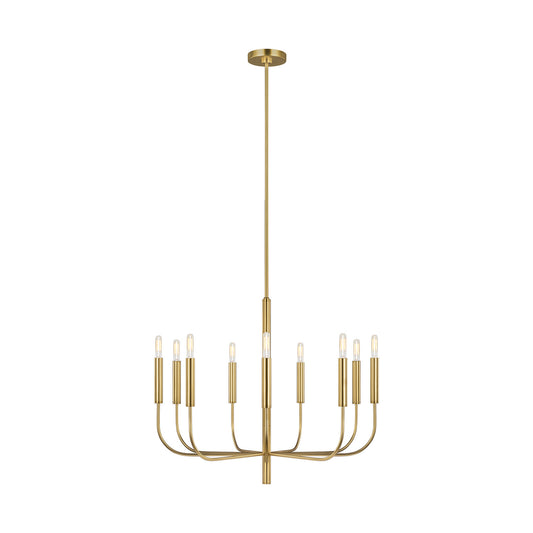 Brianna Nine Light Chandelier in Burnished Brass