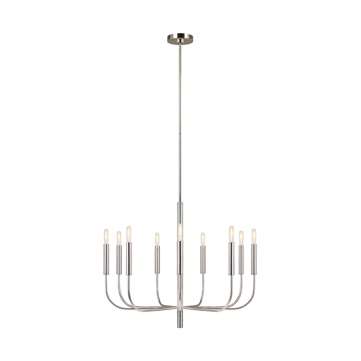 Brianna Nine Light Chandelier in Polished Nickel