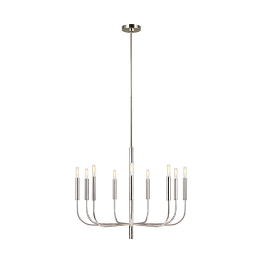 Brianna Nine Light Chandelier in Polished Nickel