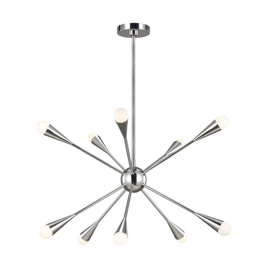 Jax Ten Light Chandelier in Polished Nickel