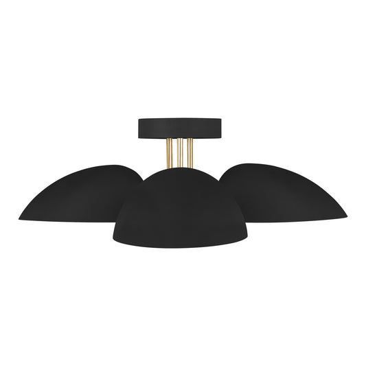 Jane Three Light Flush Mount in Midnight Black