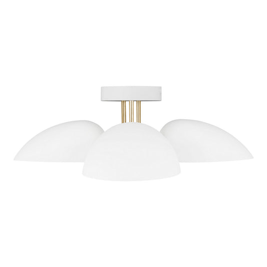 Jane Three Light Flush Mount in Matte White