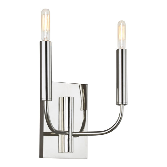 Brianna Two Light Wall Sconce in Polished Nickel