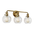 Clara Three Light Vanity in Burnished Brass