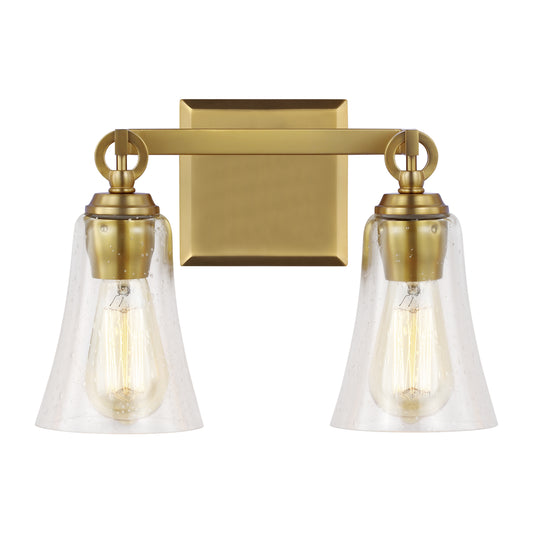 Monterro Two Light Vanity in Burnished Brass