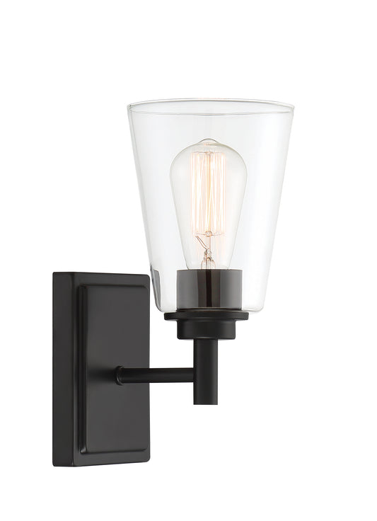 Westin One Light Wall Sconce in Matte Black