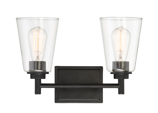 Westin Two Light Bath Bar in Matte Black