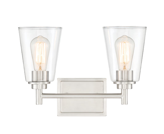 Westin Two Light Bath Bar in Satin Platinum