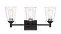 Westin Three Light Bath Bar in Matte Black