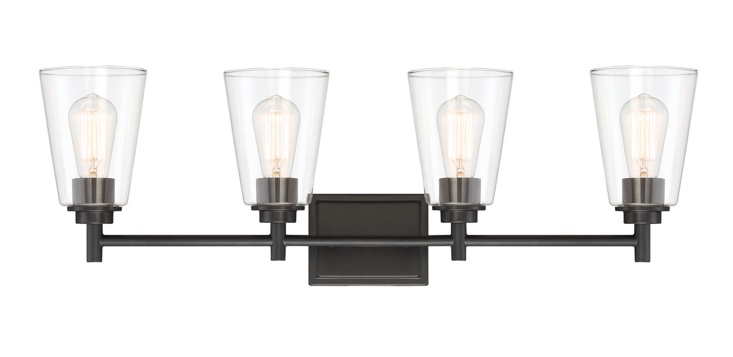 Westin Four Light Bath Bar in Matte Black