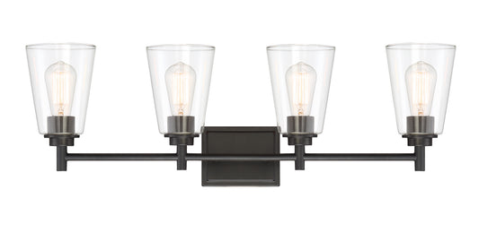 Westin Four Light Bath Bar in Matte Black