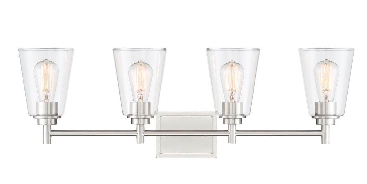 Westin Four Light Bath Bar in Satin Platinum