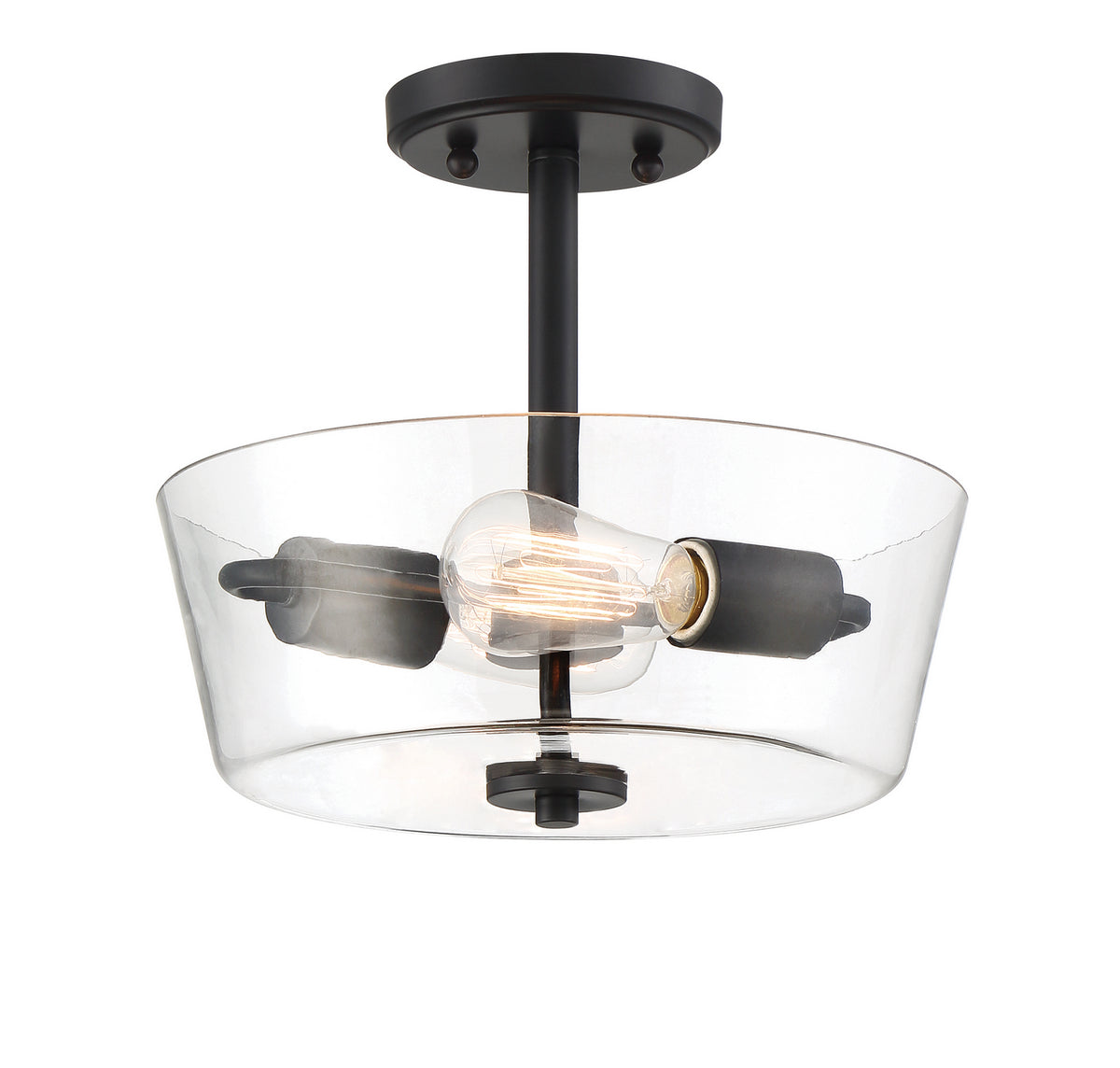 Westin Two Light Semi-Flush Mount in Matte Black