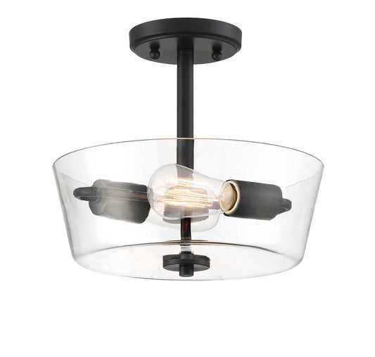 Westin Two Light Semi-Flush Mount in Matte Black