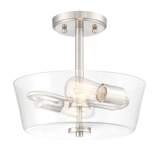 Westin Two Light Semi-Flush Mount in Satin Platinum