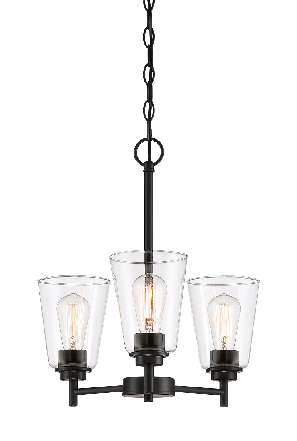Westin Three Light Chandelier in Matte Black