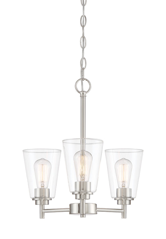 Westin Three Light Chandelier in Satin Platinum