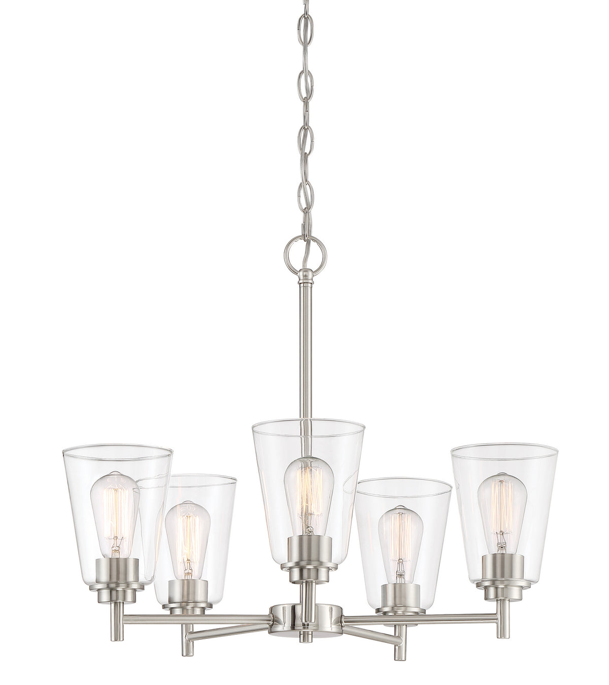 Westin Five Light Chandelier in Satin Platinum