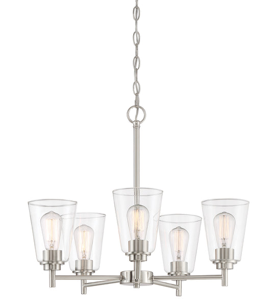 Westin Five Light Chandelier in Satin Platinum