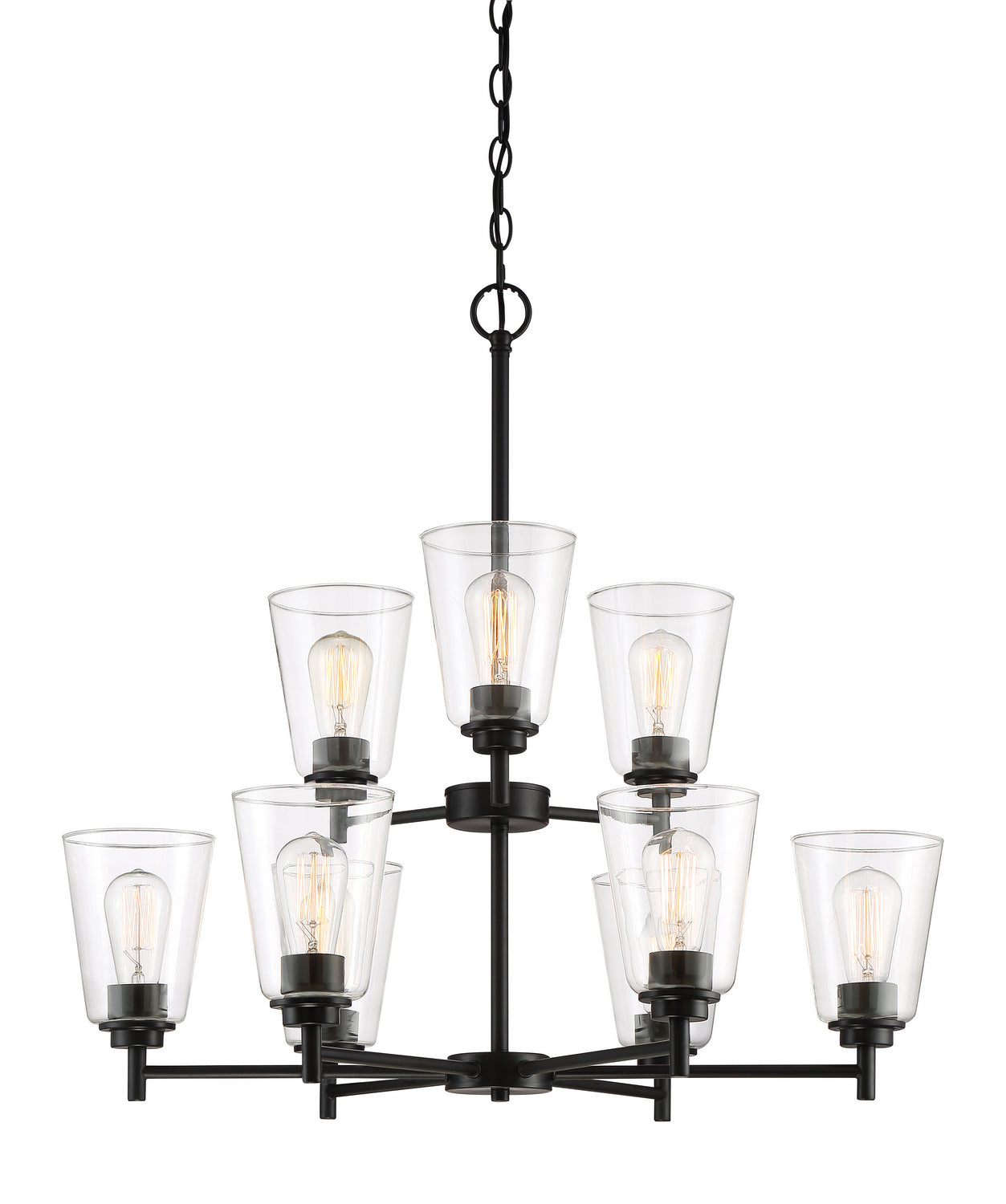 Westin Nine Light Chandelier in Matte Black