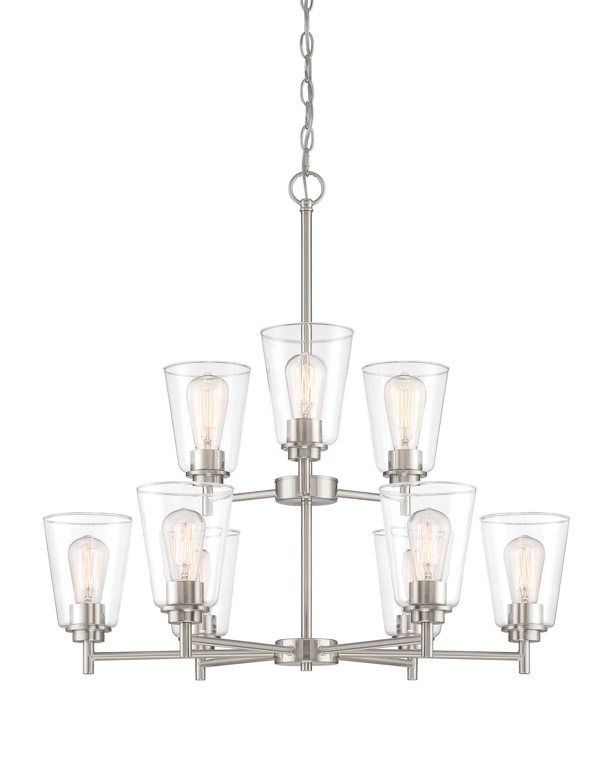 Westin Nine Light Chandelier in Satin Platinum