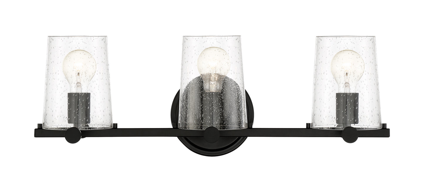 Matteson Three Light Bath Bar in Matte Black