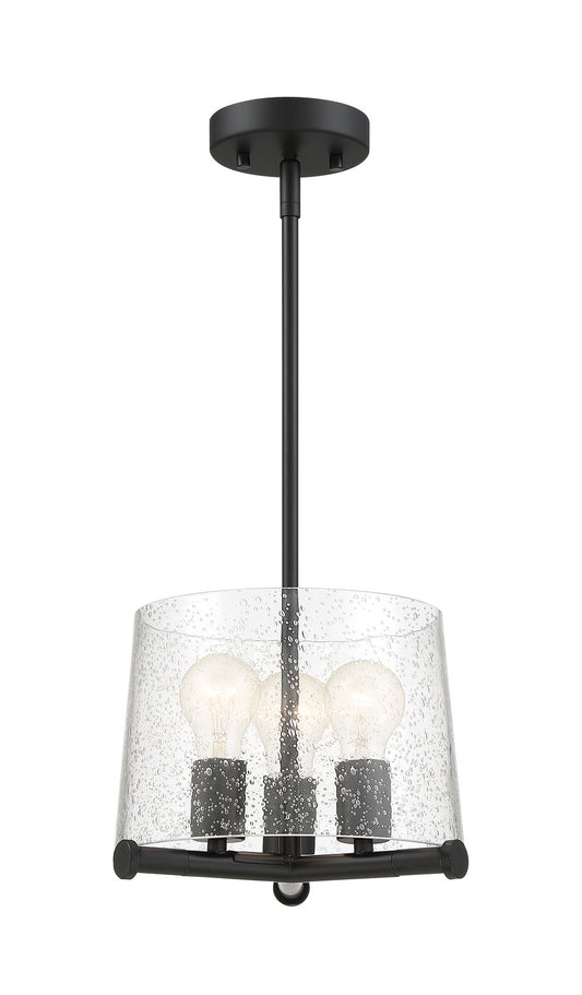 Matteson Three Light Pendant in Matte Black