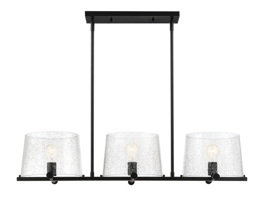 Matteson Three Light Island Pendant in Matte Black