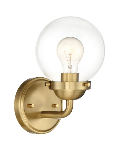 Knoll One Light Wall Sconce in Brushed Gold
